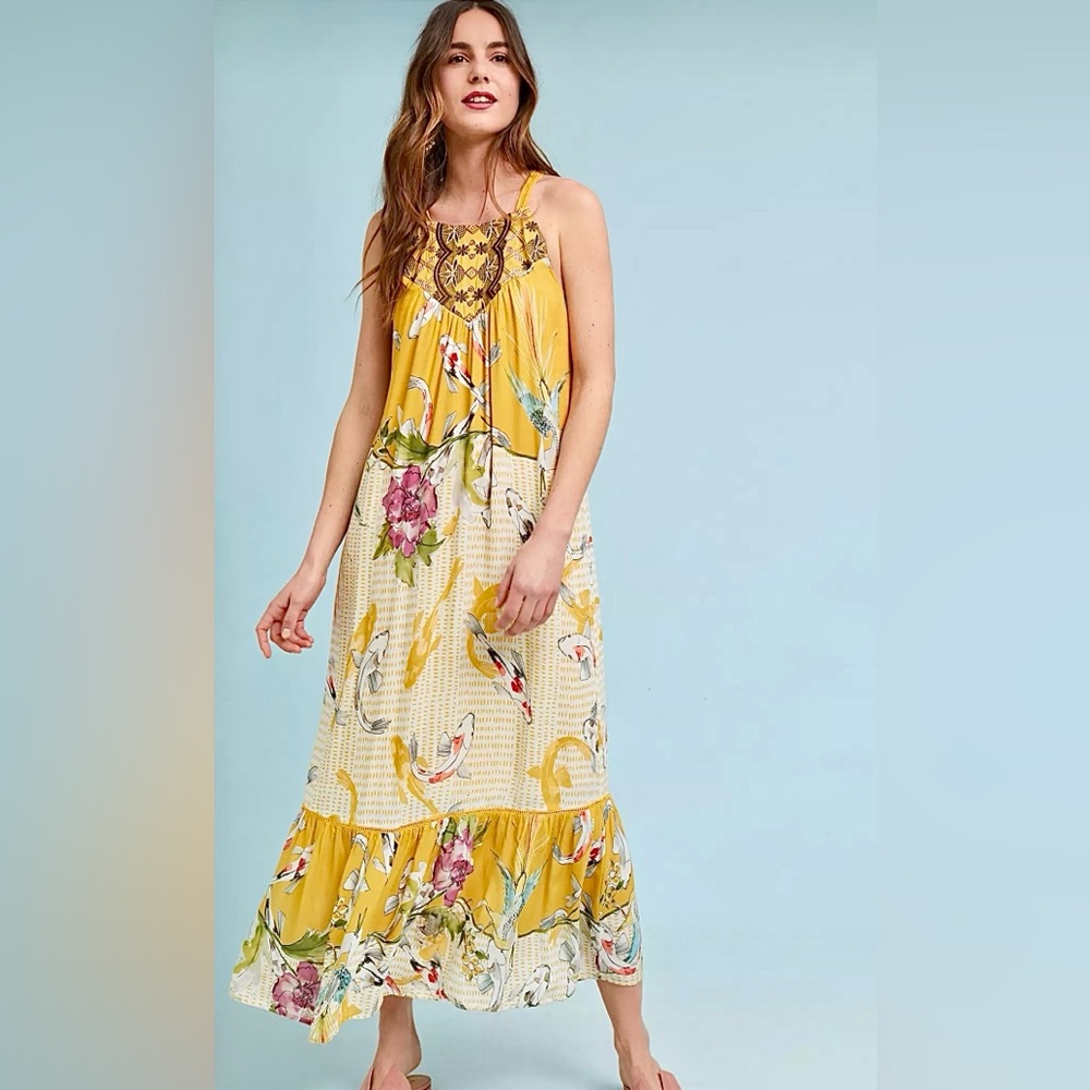 Maxi Yellow Gold Halter dress